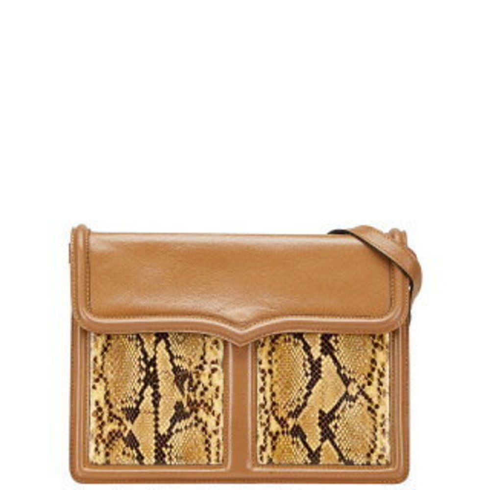 Saint Laurent Python Shoulder Bag Brown Leather S - image 1